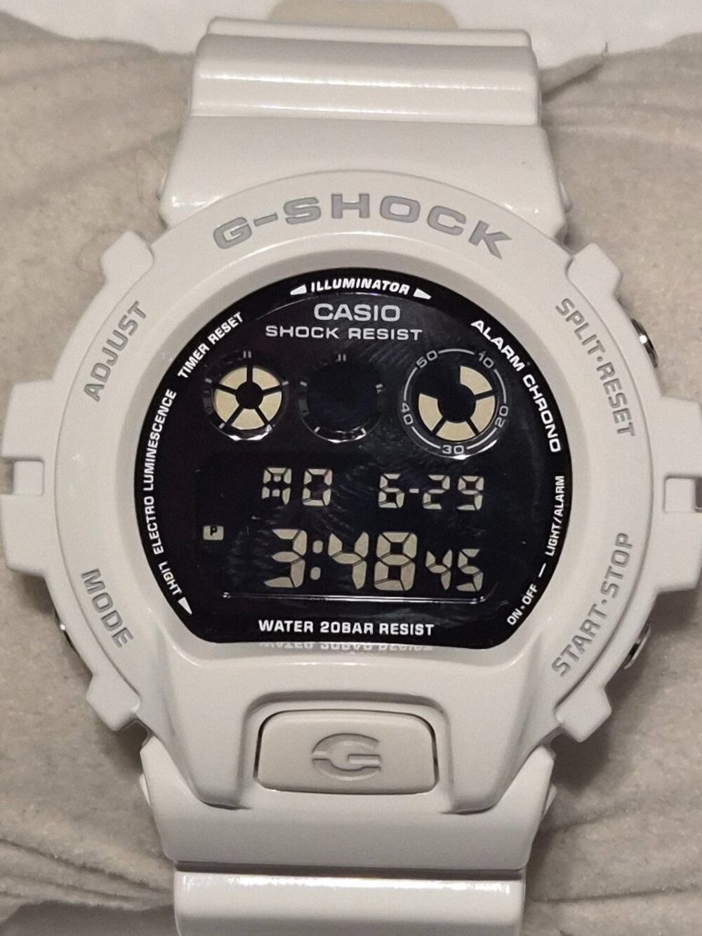 Casio G Shock White digital Gloss white
